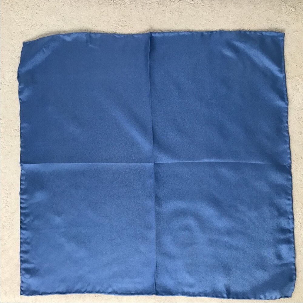 BANDANA POCKET SQUARE KERCHIEF SCARF BLUE SATIN SQUARE